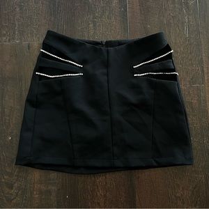Bershka Black Cut Out Embellished Mini Skirt size XS